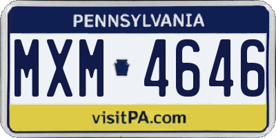 PA license plate MXM4646