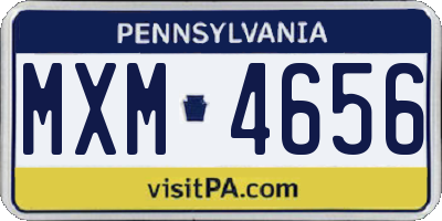 PA license plate MXM4656