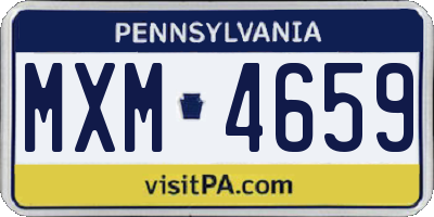 PA license plate MXM4659