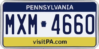 PA license plate MXM4660