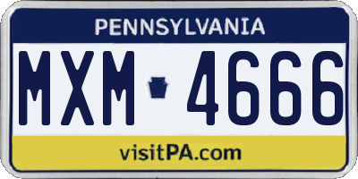 PA license plate MXM4666