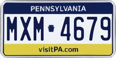 PA license plate MXM4679