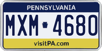 PA license plate MXM4680