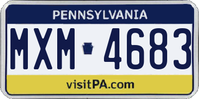 PA license plate MXM4683