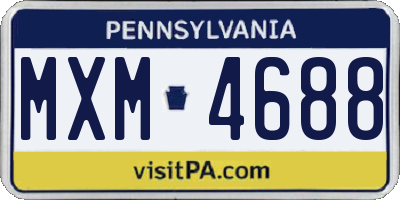 PA license plate MXM4688