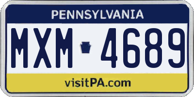 PA license plate MXM4689