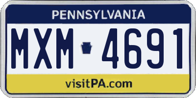 PA license plate MXM4691