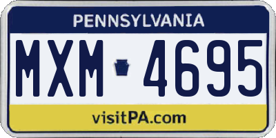 PA license plate MXM4695