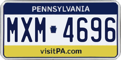 PA license plate MXM4696