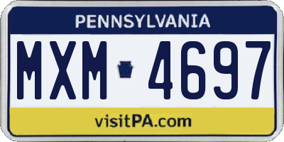 PA license plate MXM4697
