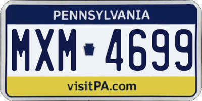 PA license plate MXM4699