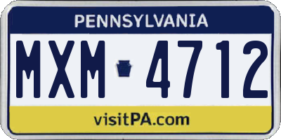 PA license plate MXM4712