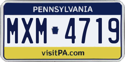 PA license plate MXM4719