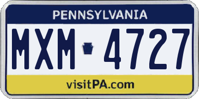 PA license plate MXM4727