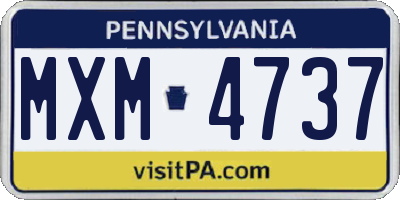 PA license plate MXM4737