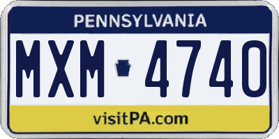 PA license plate MXM4740