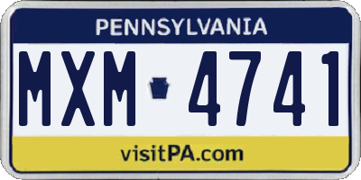 PA license plate MXM4741