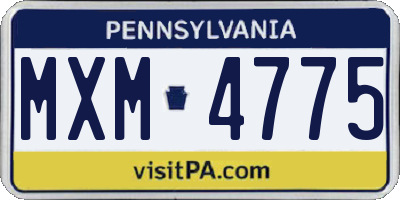 PA license plate MXM4775