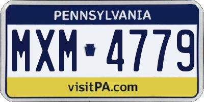 PA license plate MXM4779