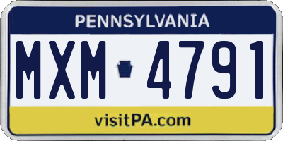 PA license plate MXM4791