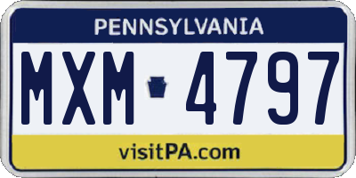 PA license plate MXM4797