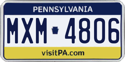 PA license plate MXM4806