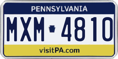 PA license plate MXM4810