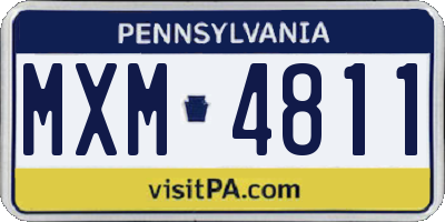 PA license plate MXM4811