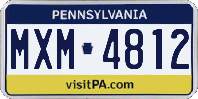 PA license plate MXM4812