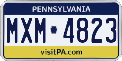 PA license plate MXM4823