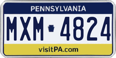 PA license plate MXM4824