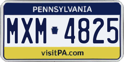 PA license plate MXM4825