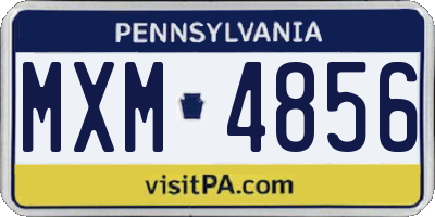 PA license plate MXM4856