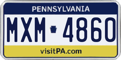 PA license plate MXM4860
