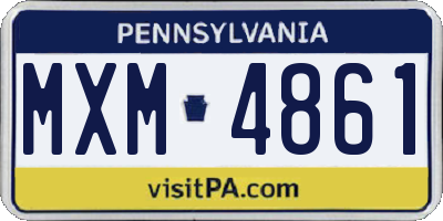 PA license plate MXM4861