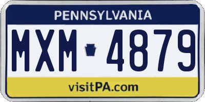 PA license plate MXM4879