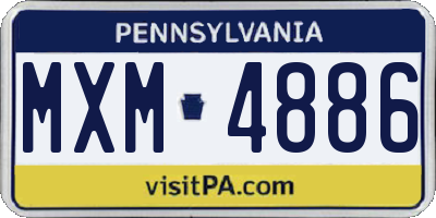 PA license plate MXM4886