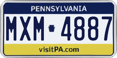 PA license plate MXM4887