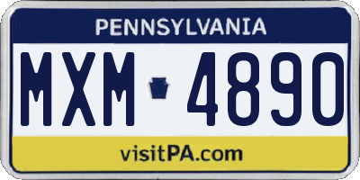 PA license plate MXM4890