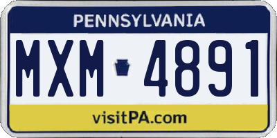 PA license plate MXM4891