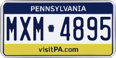 PA license plate MXM4895