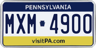 PA license plate MXM4900