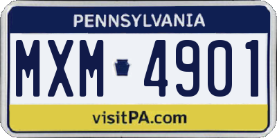 PA license plate MXM4901