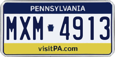 PA license plate MXM4913