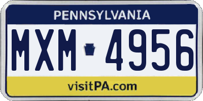PA license plate MXM4956