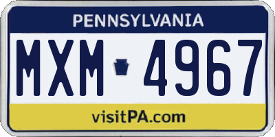 PA license plate MXM4967