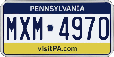 PA license plate MXM4970