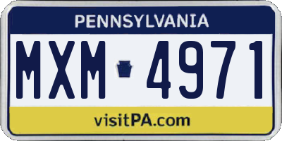 PA license plate MXM4971