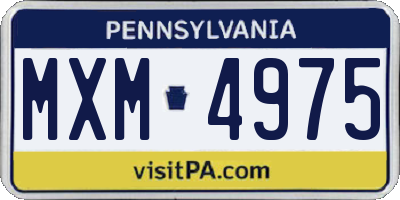 PA license plate MXM4975