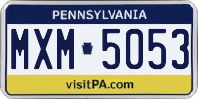 PA license plate MXM5053